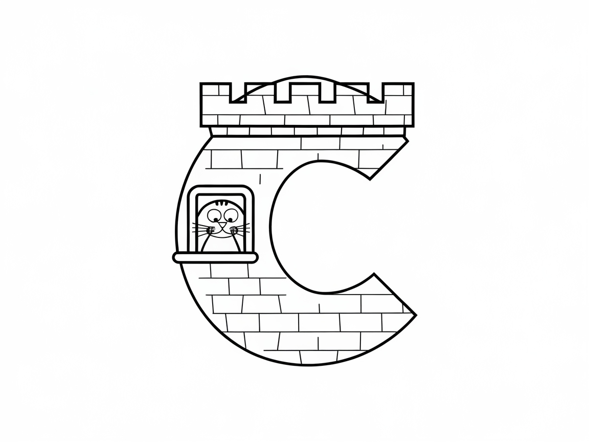 Castle Cat Captures the Letter C