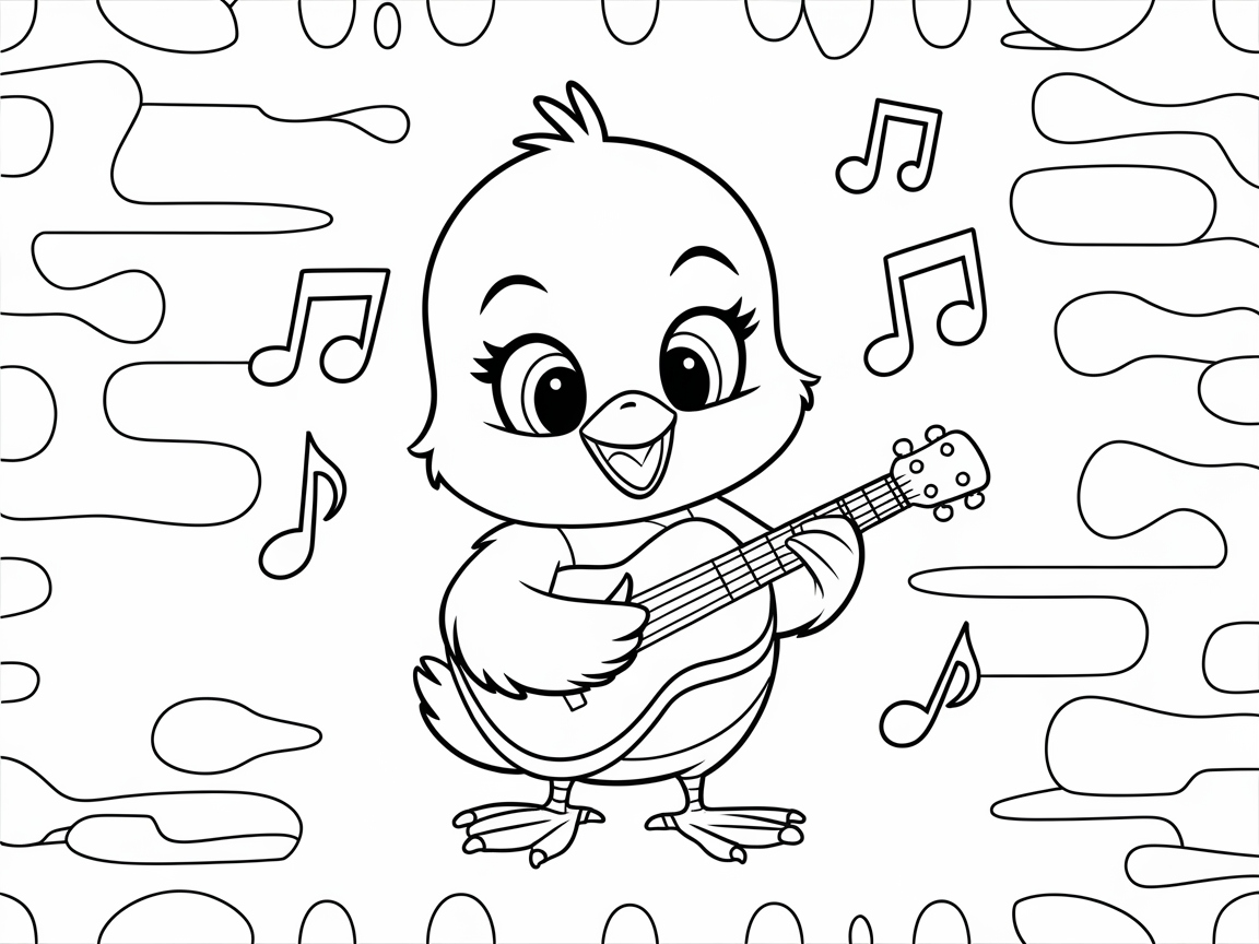 Musical Chick Strums a Tune