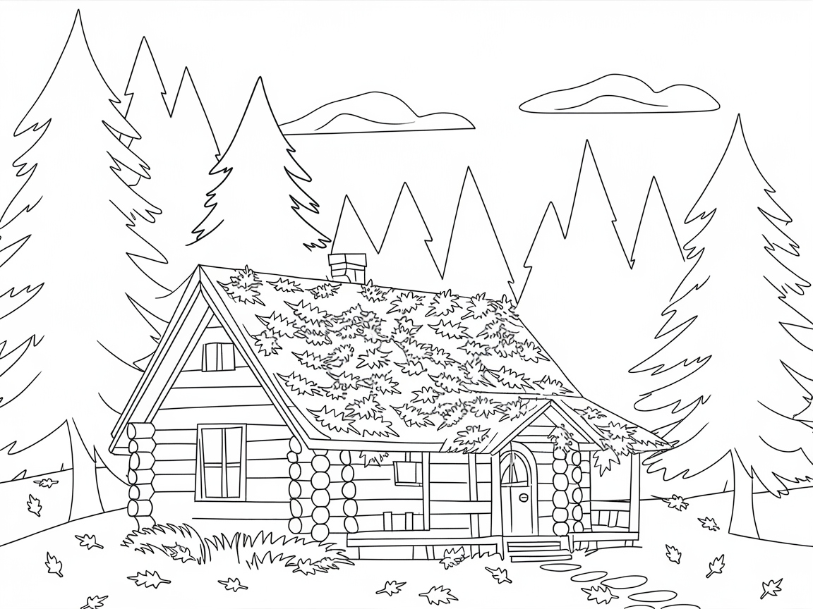 Rustic Cabin Nestled in a Forest of Pines