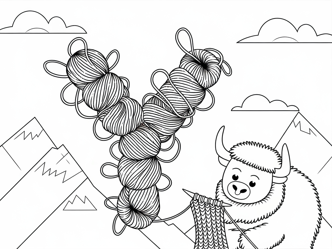 Yarn Yak: Knitting Adventure with the Letter Y