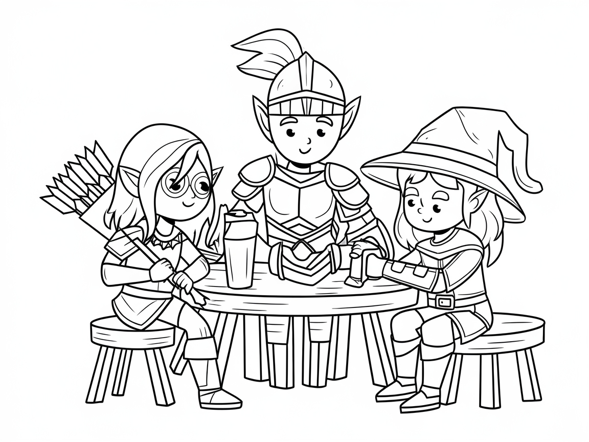 Fantasy Adventurers Enjoying a Tavern Break