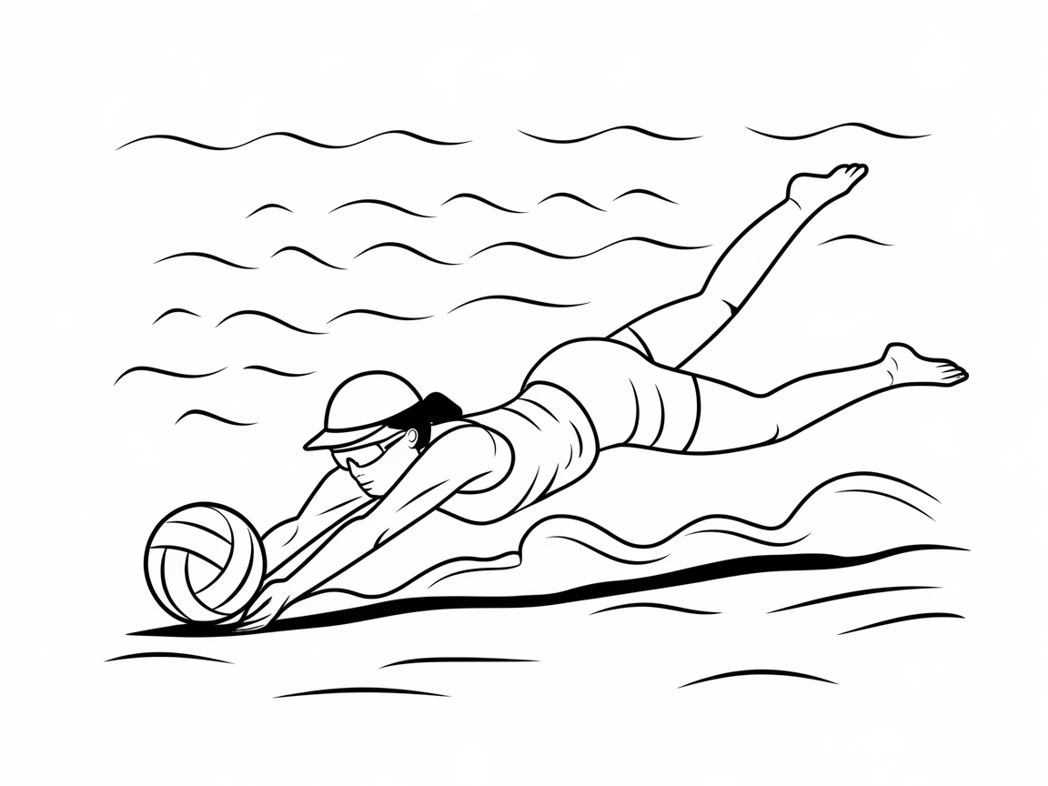 Dive into Action with This Beach Volleyball Scene