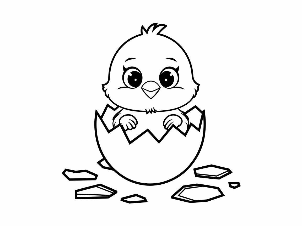 Adorable Hatchling Ready for Spring Coloring Fun