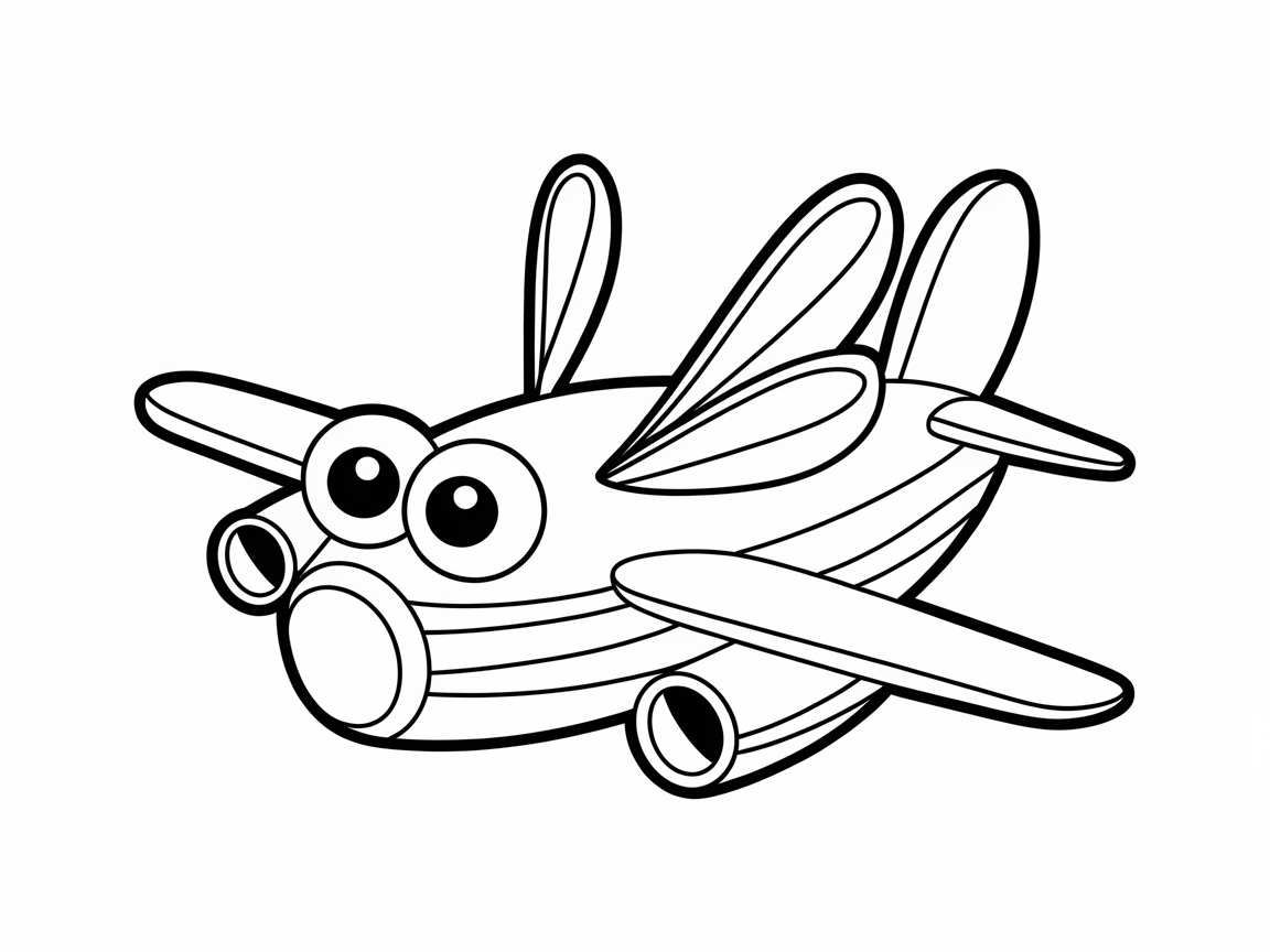 Get Ready for Fun with This Cute Cartoon Airplane Coloring Page