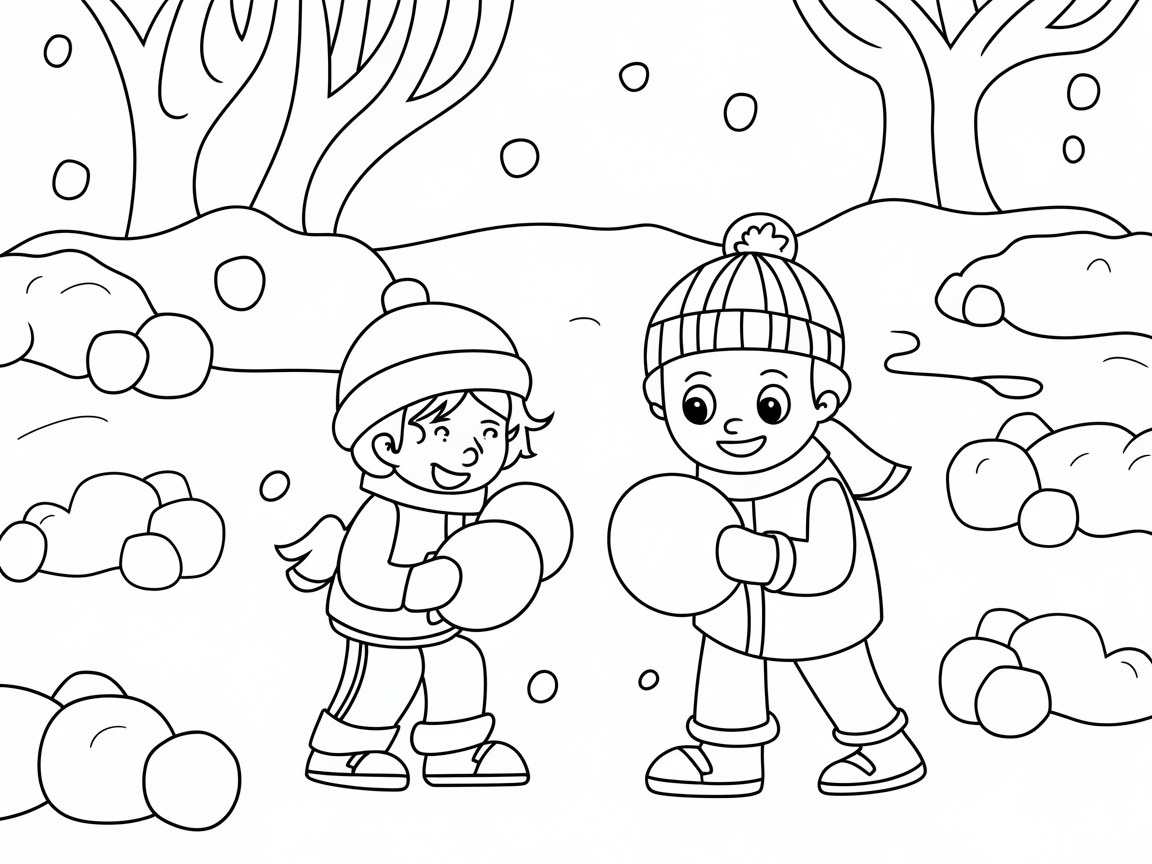 Snowball Fun with This Winter Wonderland Scene
