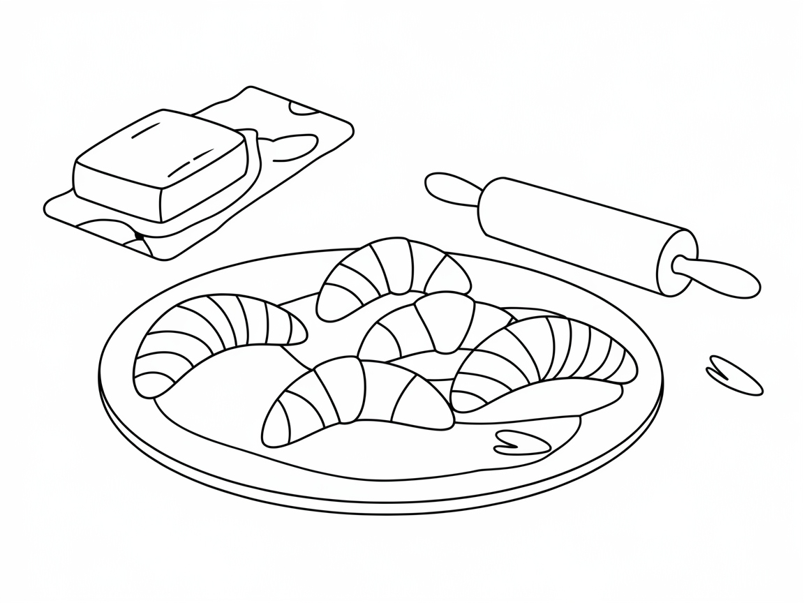 Roll Into Croissant Heaven with This Fun Coloring Page