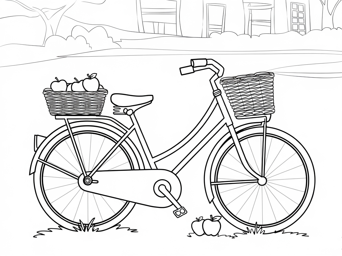 Cycle Through a Charming Apple Harvest Scene