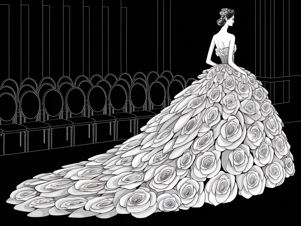 Roses and Runways: A Floral Couture Masterpiece