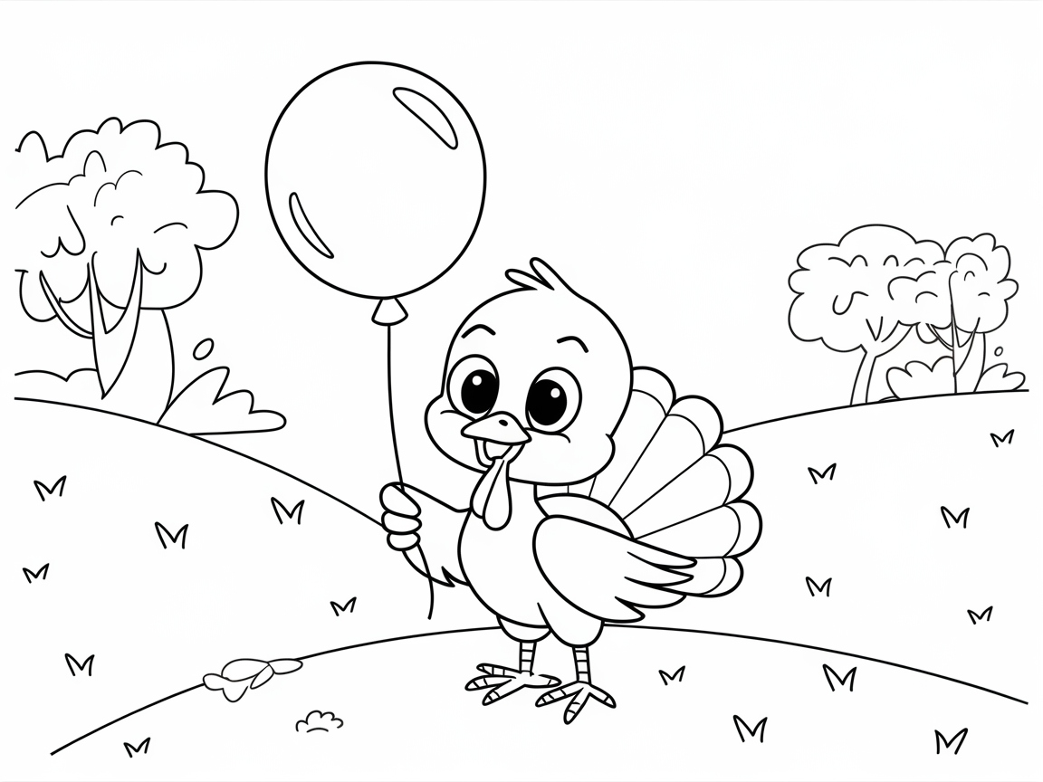Join This Happy Turkey on a Balloon Adventure