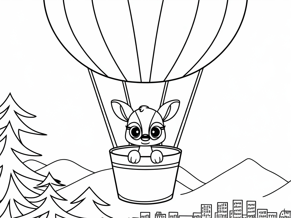 Up, Up, and Away with a Curious Fawn in a Hot Air Balloon