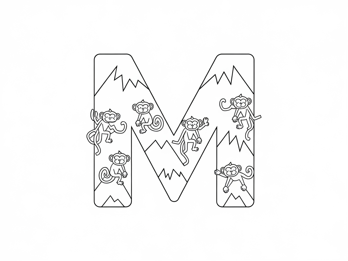 Monkey Mischief with the Letter M