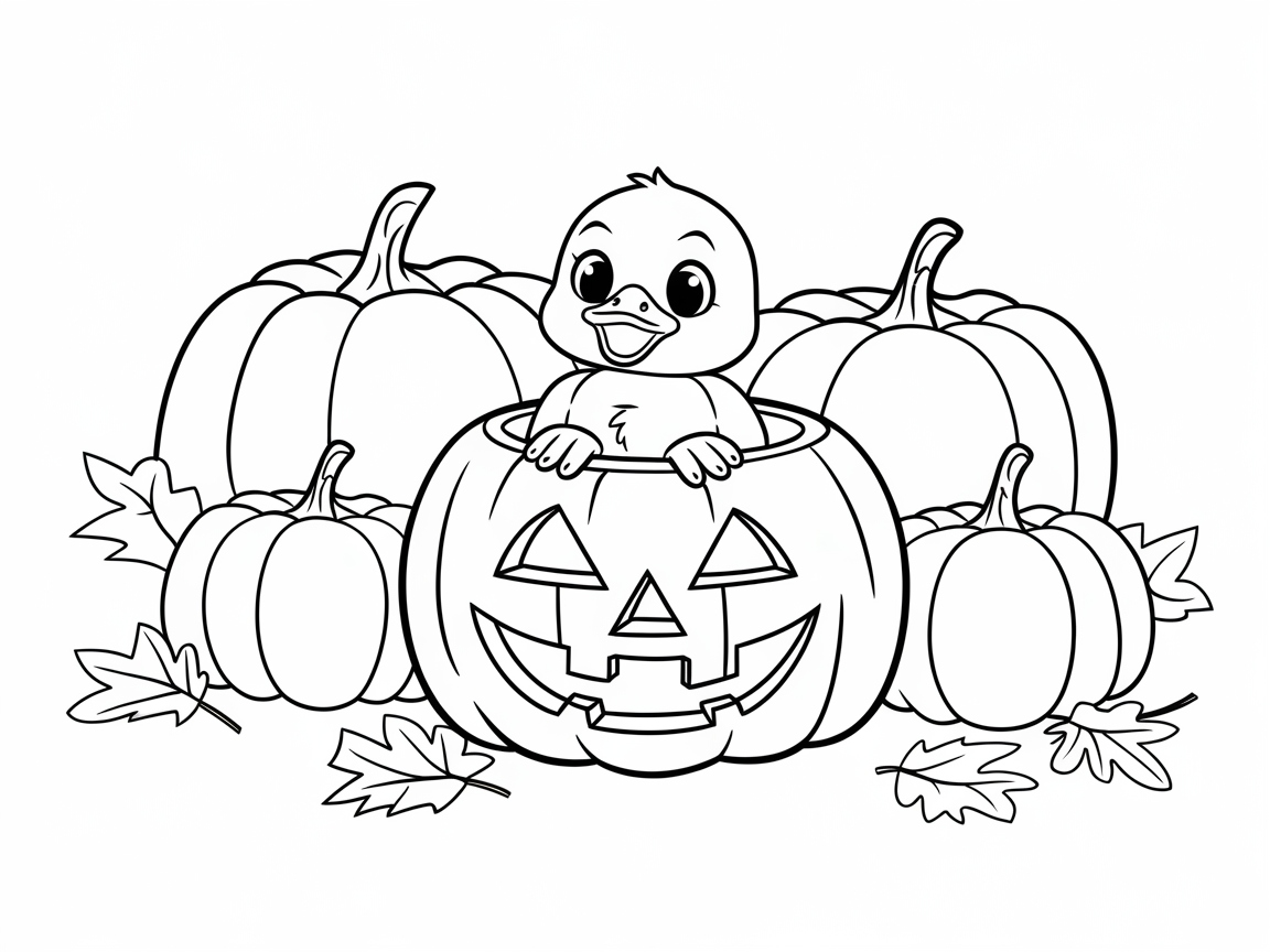 Halloween Fun with This Pumpkin Duckling