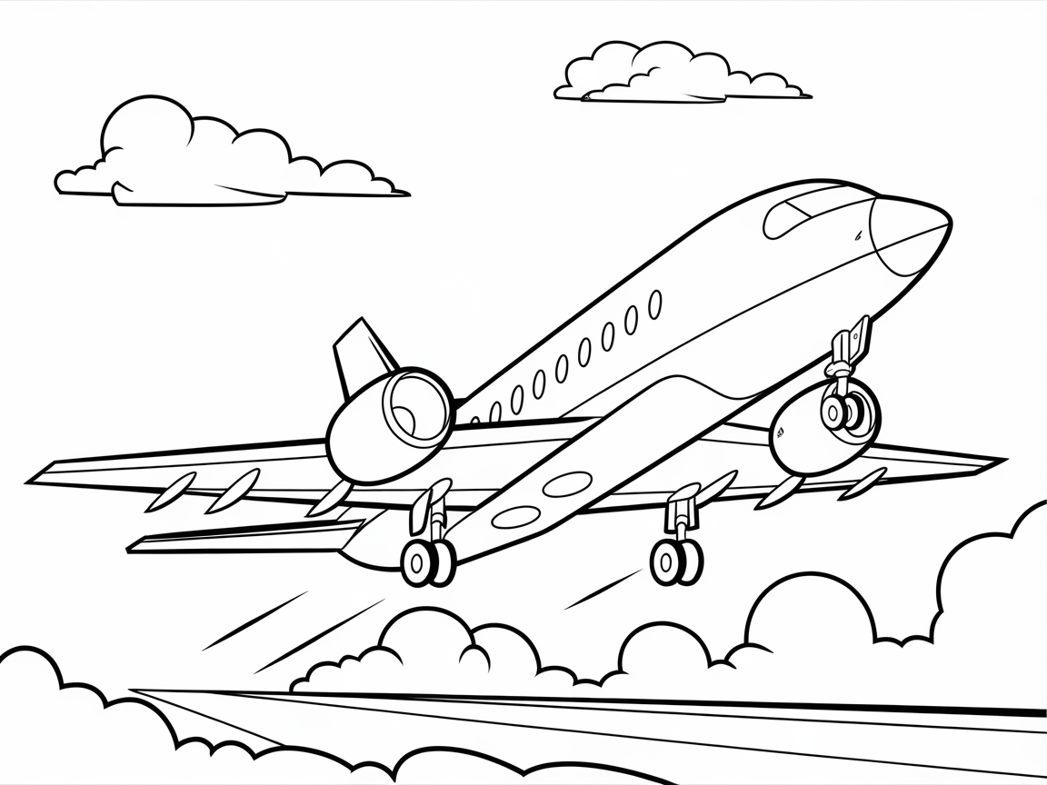 Soar High with This Detailed Jet Coloring Page