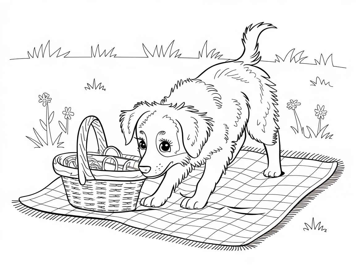 Picnic Playtime with an Australian Shepherd Puppy