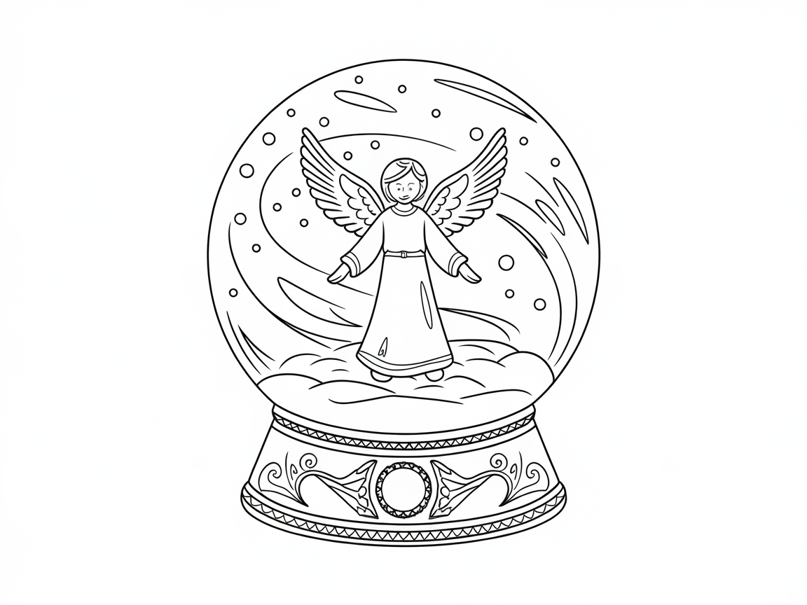 Angel in a Winter Snow Globe