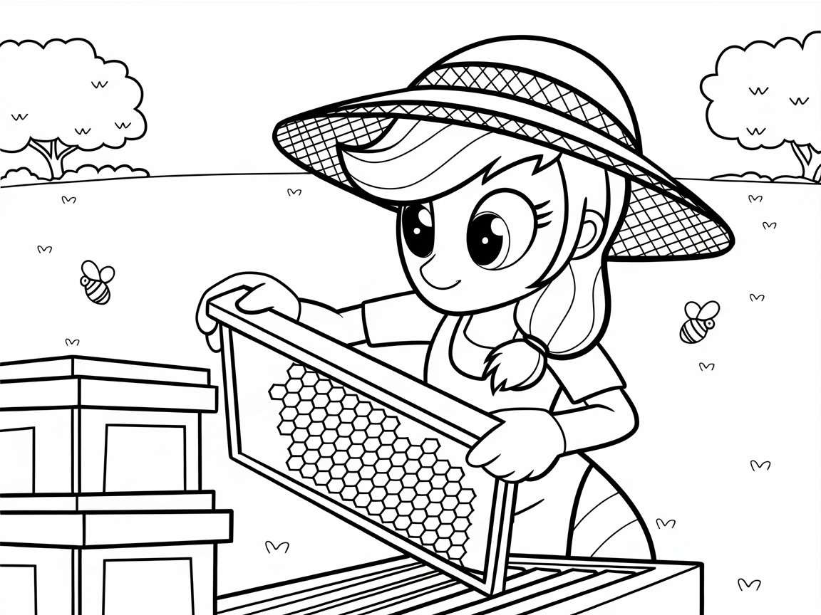 Beekeeping Adventure with a Cheerful Character