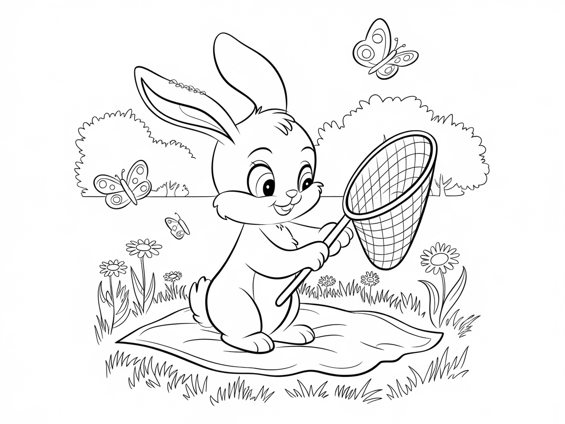 Butterfly Safari with Curious Bunny