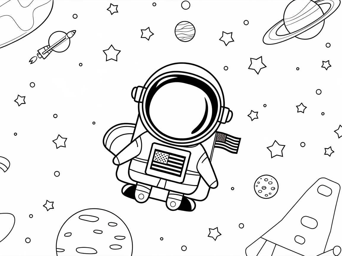 Blast Off with This Space Adventure Coloring Page