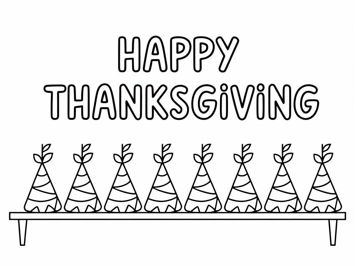 Thanksgiving Apple Party Hat Page for Festive Fun