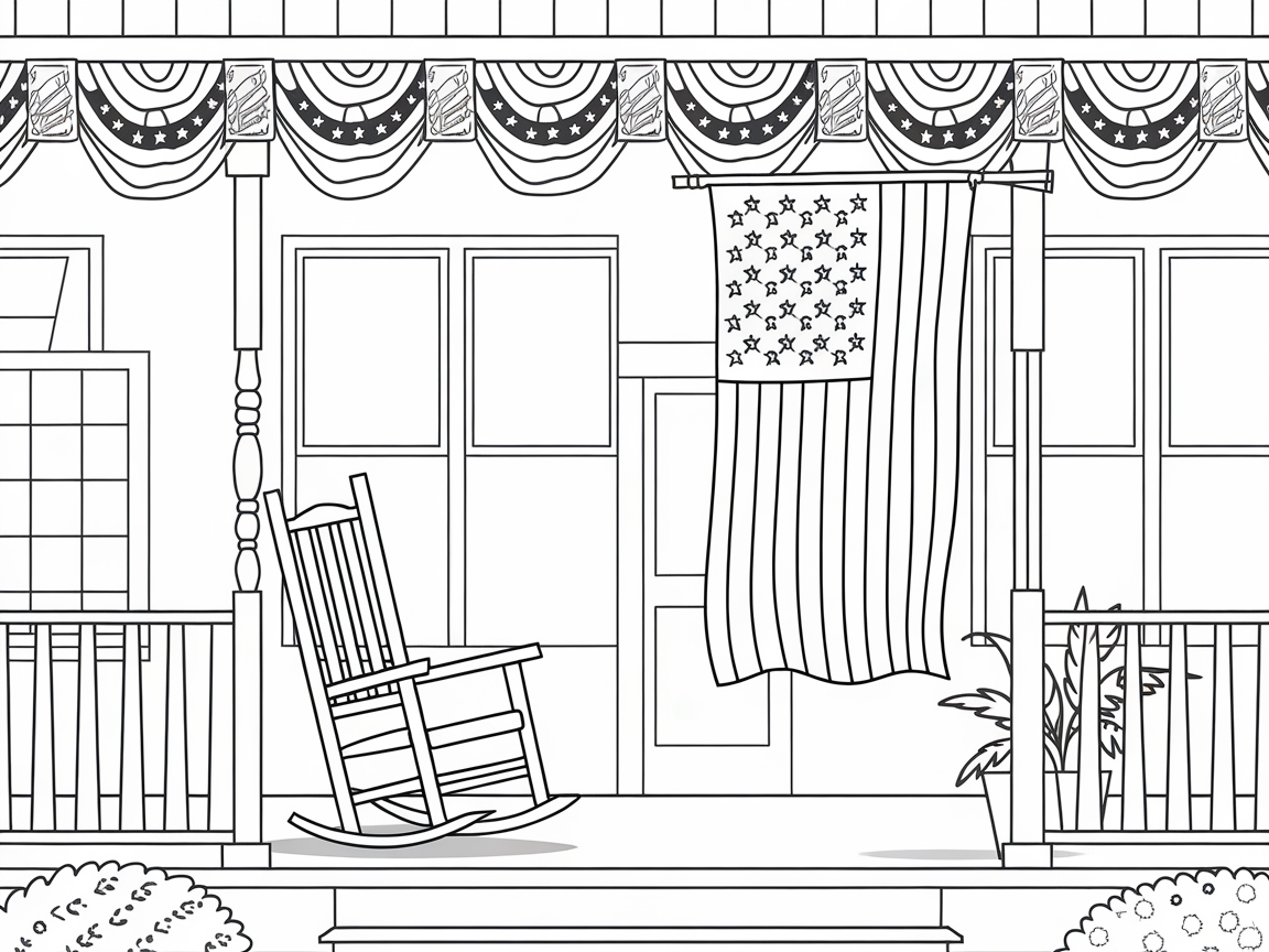 Relax on This Patriotic Front Porch Scene
