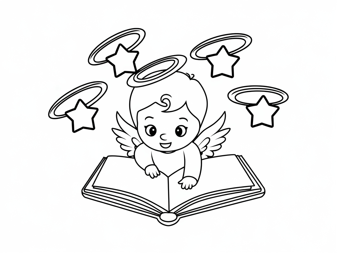 Adorable Angel Baby Lost in a Storybook