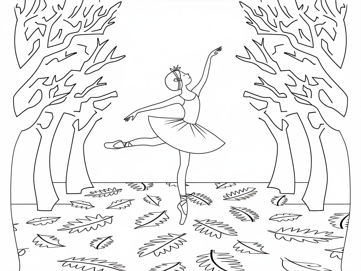 Graceful Ballerina in a Whimsical Forest