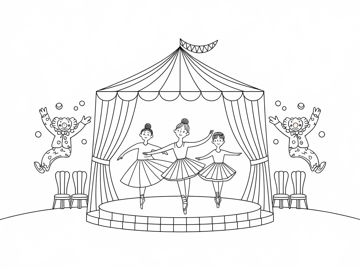 Circus Ballerinas and Tumbling Clowns