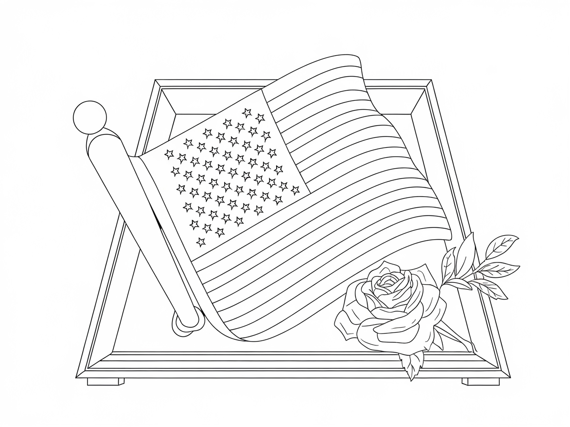 Frame Your Patriotism with This Flag and Rose Design