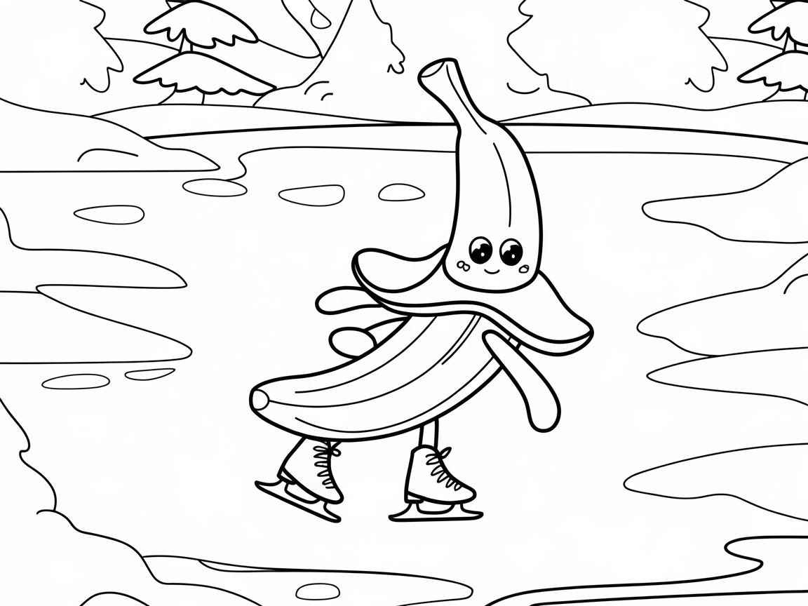 Glide into Whimsy with This Skating Banana Page