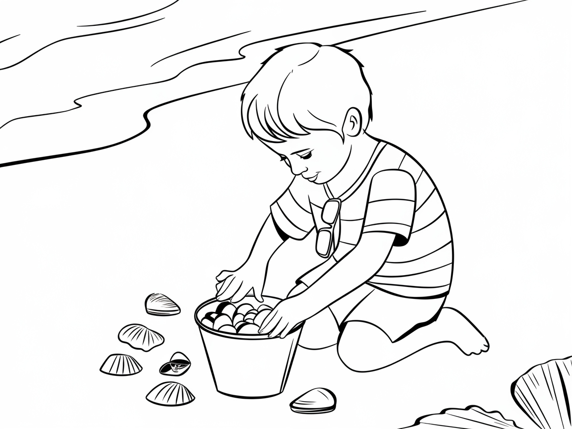 Seashell Collecting Adventure Awaits in This Beach Scene