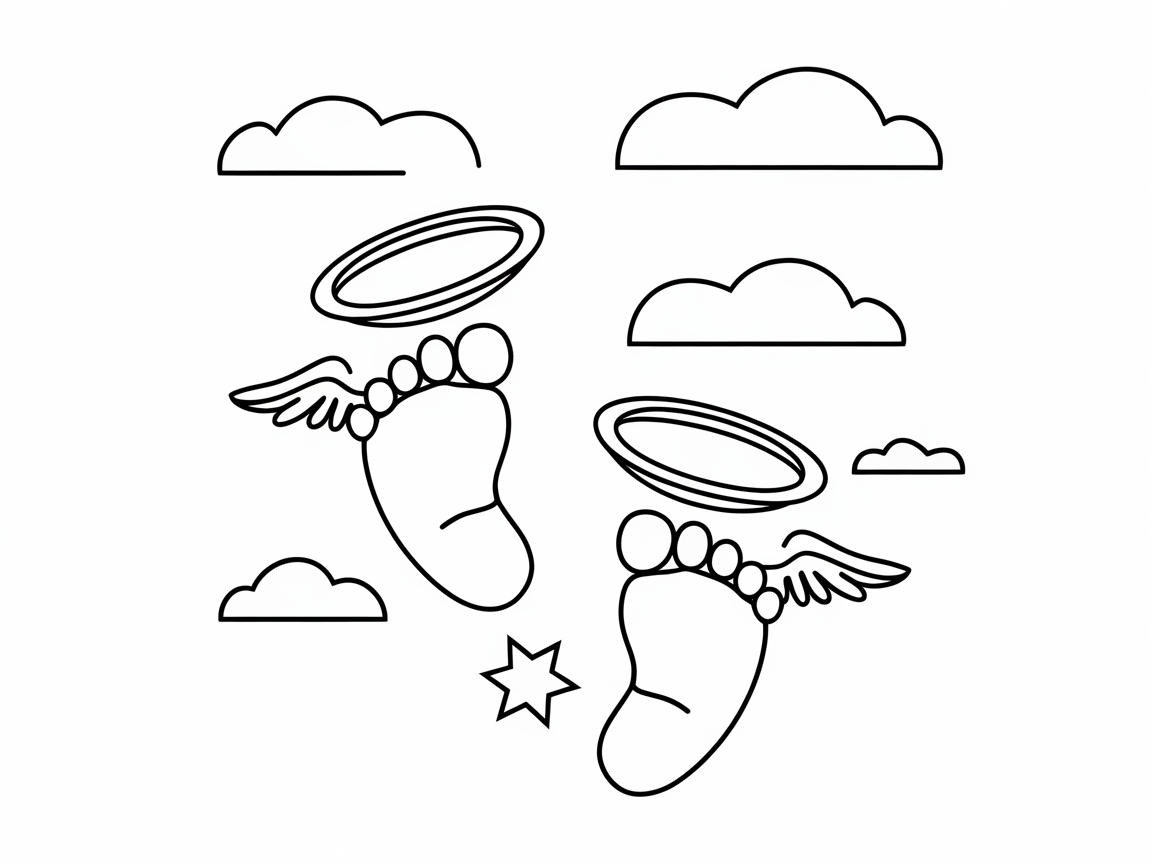 Add Color to These Whimsical Angel Feet