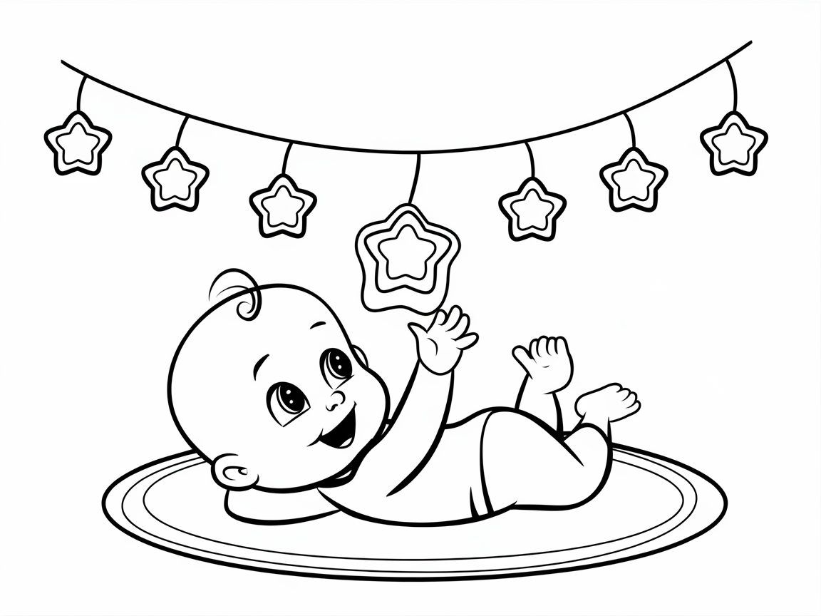 Starry Delight: Baby Reaching for a Star Garland
