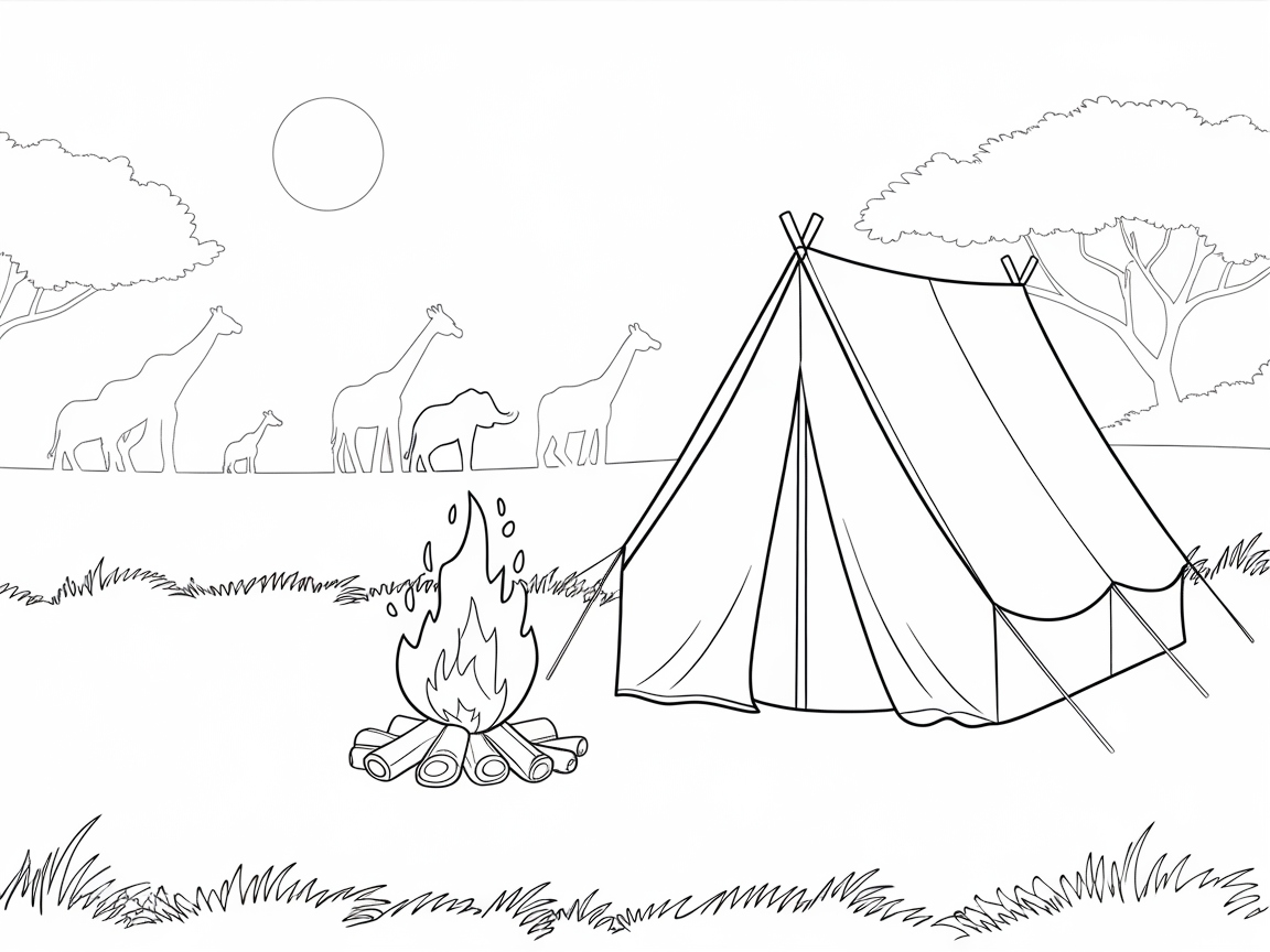Campfire Adventure on the African Savanna