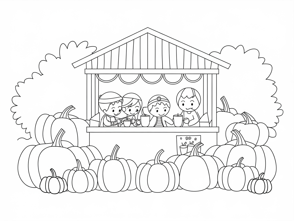 Visit the Pumpkin Patch with This Fun Cider Stand Scene