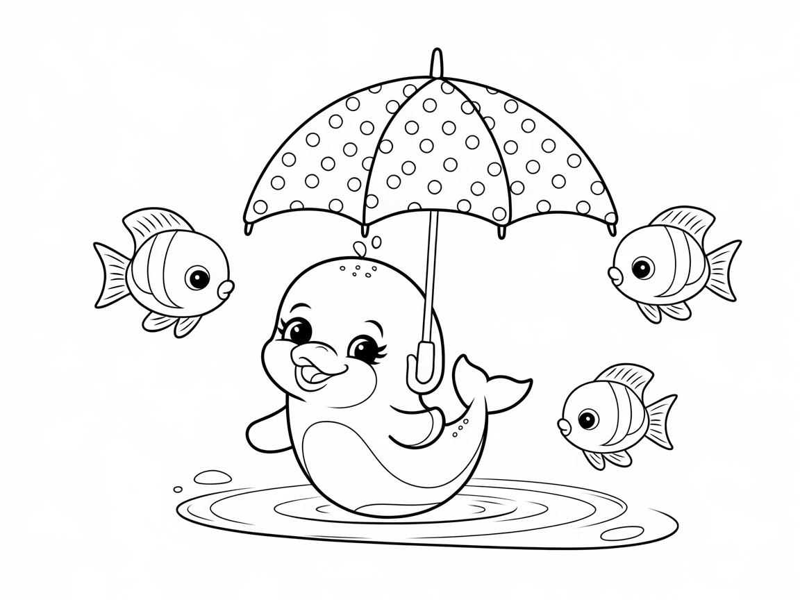 Splash into Fun with This Umbrella-Toting Dolphin