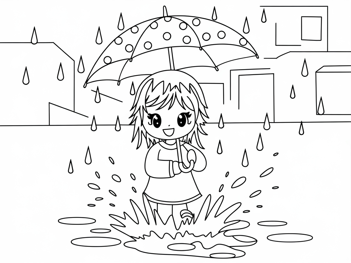 Splash into Fun with This Anime Rainy Day Scene