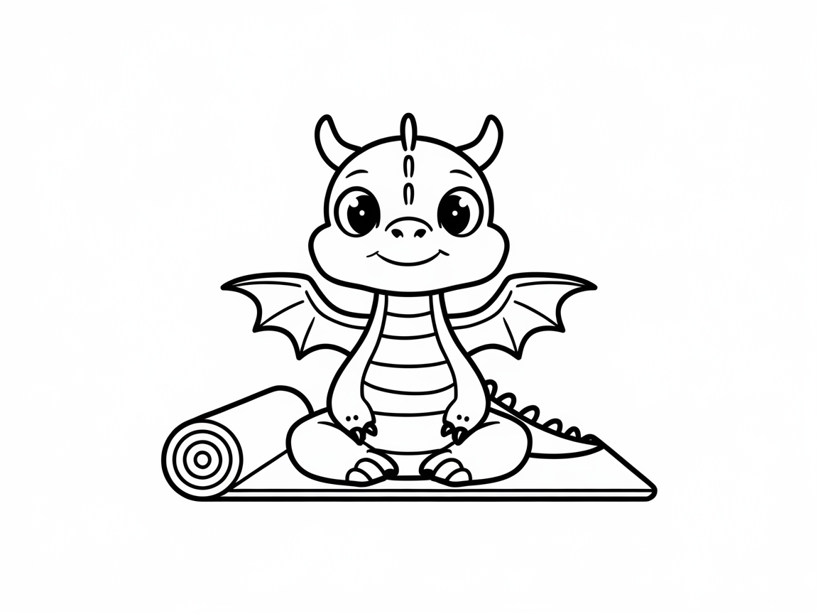 Yoga Time with a Baby Dragon