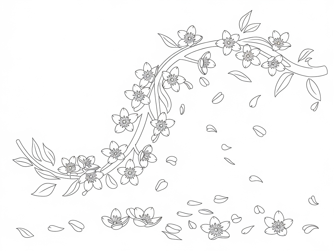 Delicate Cherry Blossom Branch