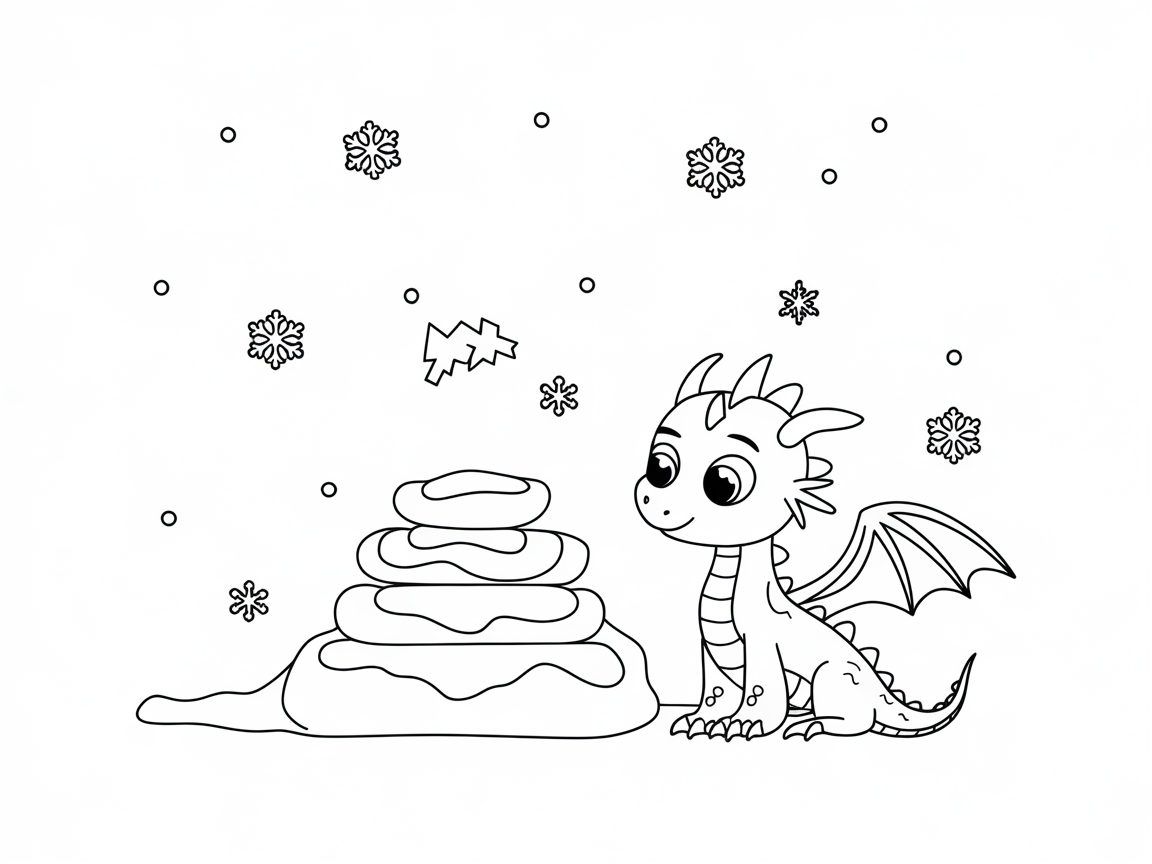 Winter Wonderland with a Baby Dragon