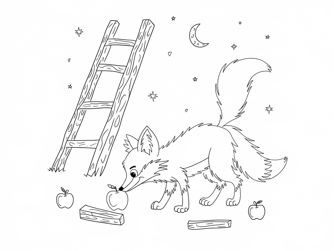 Adventure Under the Stars with This Fox and Orchard Scene