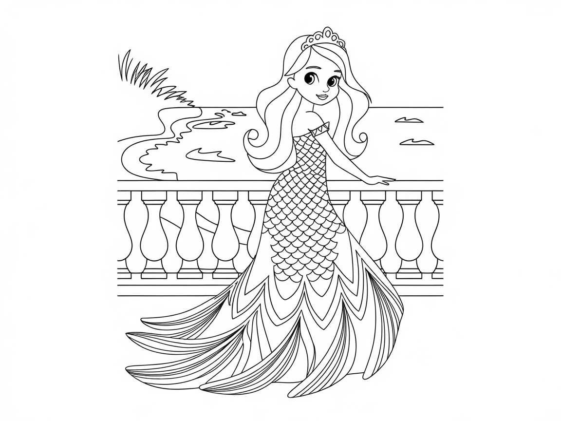 Mermaid Princess by the Sea
