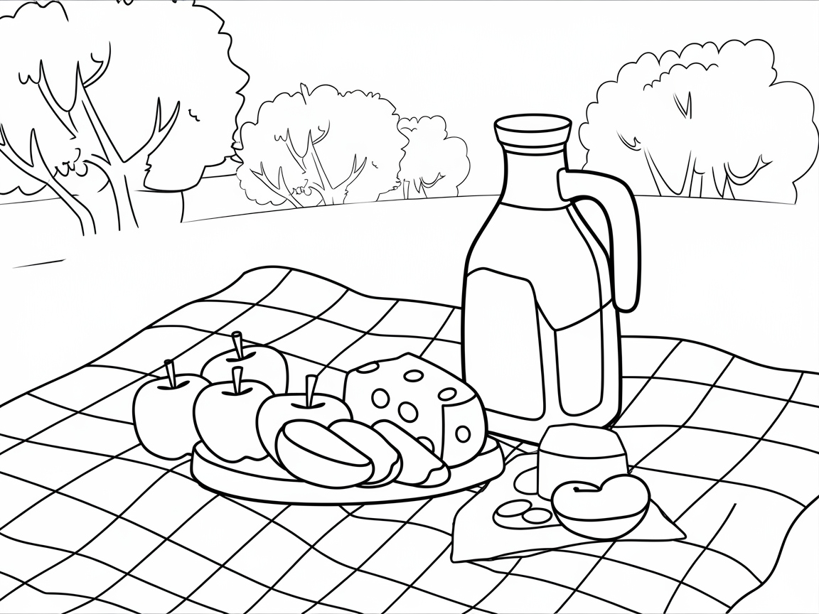 Savor a Picnic in the Orchard with This Delightful Scene