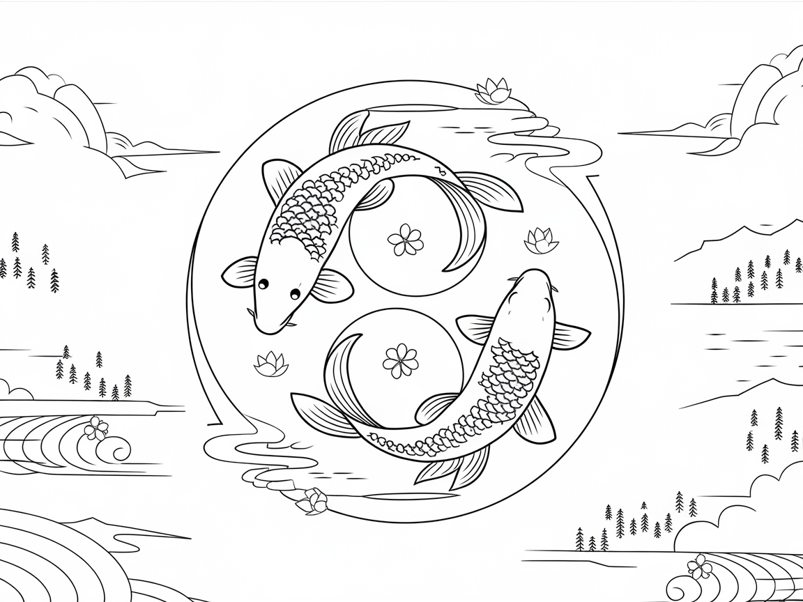 Dive into Tranquility with This Koi Fish Mandala