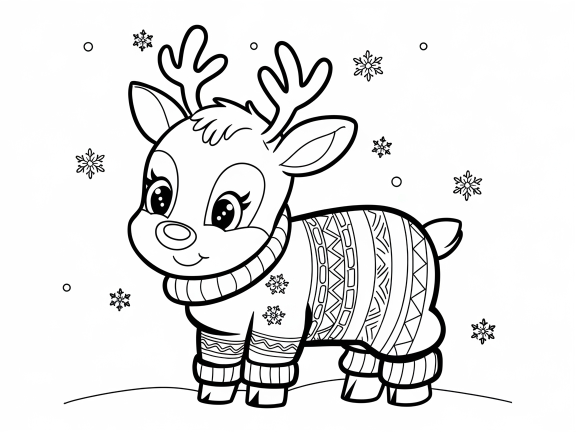 Snug Baby Reindeer in a Cozy Winter Sweater