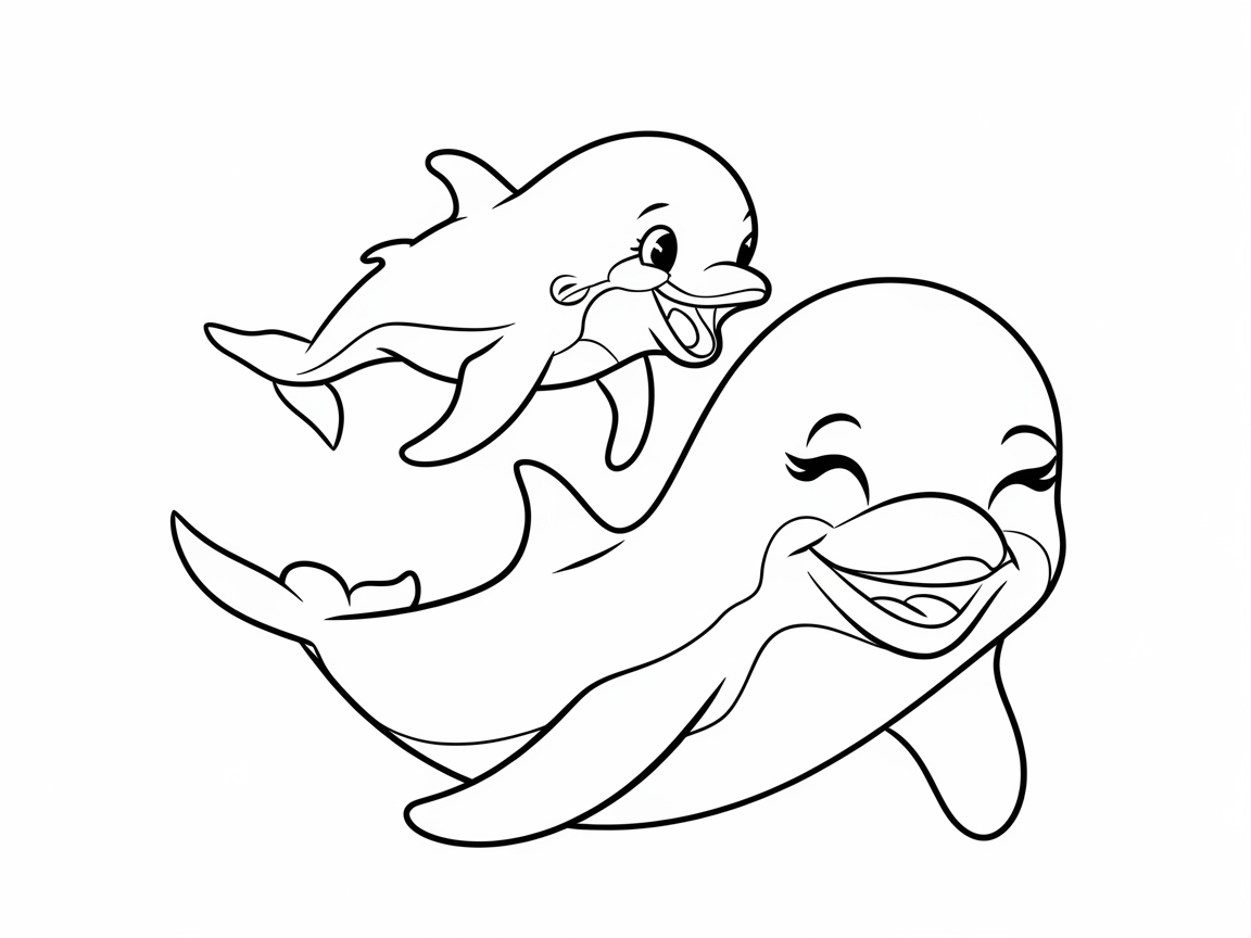 Playful Dolphin Duo in Ocean Adventures