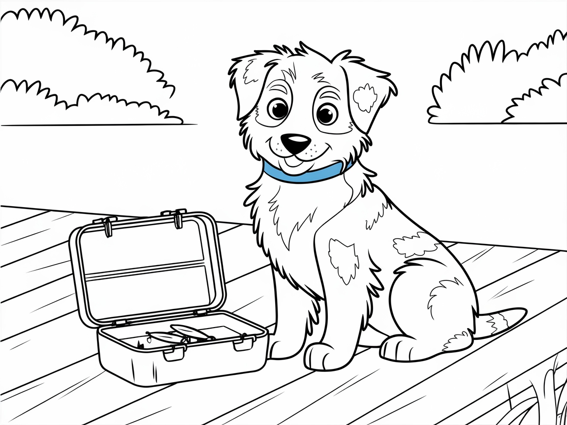 Dockside Treats: Australian Shepherd with a Lunchbox