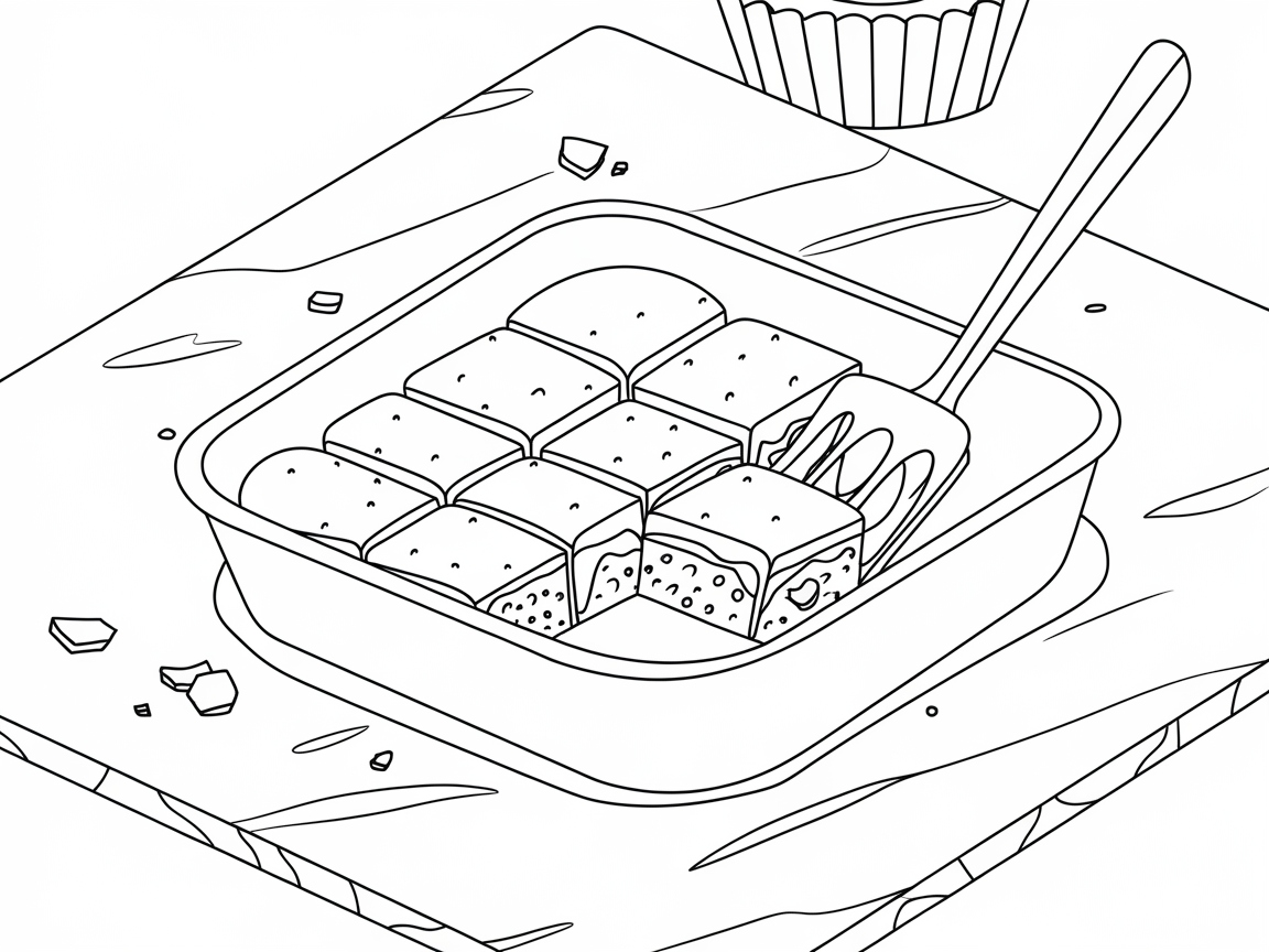 Slice Into Sweetness with This Brownie Tray Coloring Page