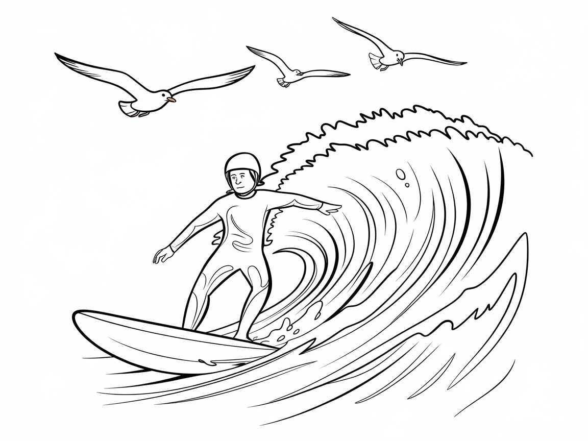 Ride the Wave with This Exciting Surfing Scene