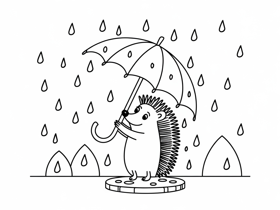 Brighten Up This Rainy Day with a Cheerful Hedgehog