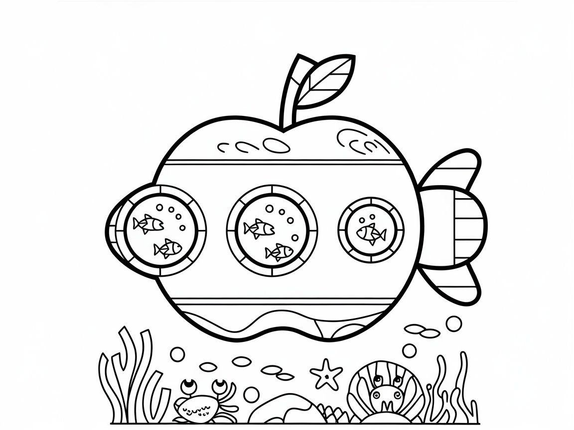 Dive into Adventure with This Apple Submarine Page